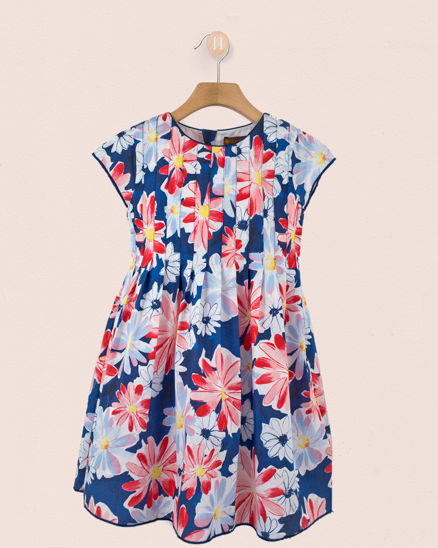 Victoire Italian Blue Daisies Dress